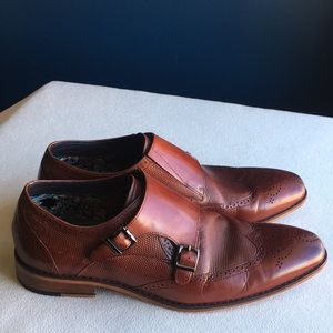 Stacy Adams mens brown leather shoes / loafers size 9